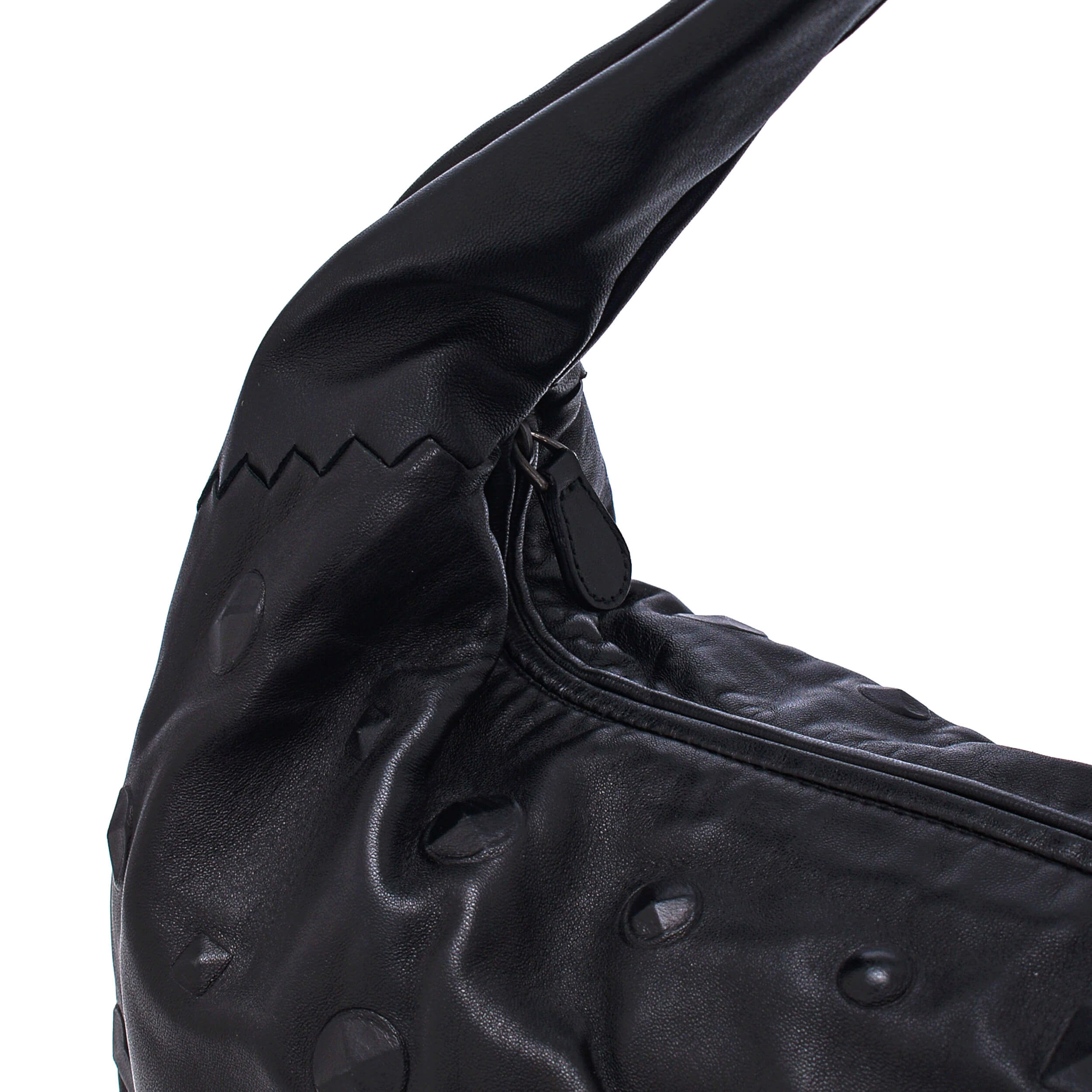 Bottega Veneta - Black Leather Stud Large Hobo Bag